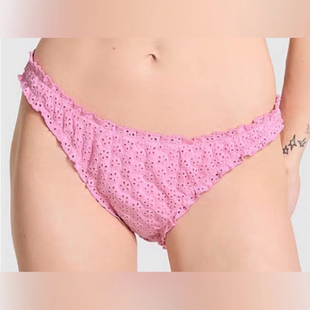 PINK by Frankie’s Bikinis Victoria’s Secret Eyelet Underwire Swimwear Bikini Set - Picture 7 of 8